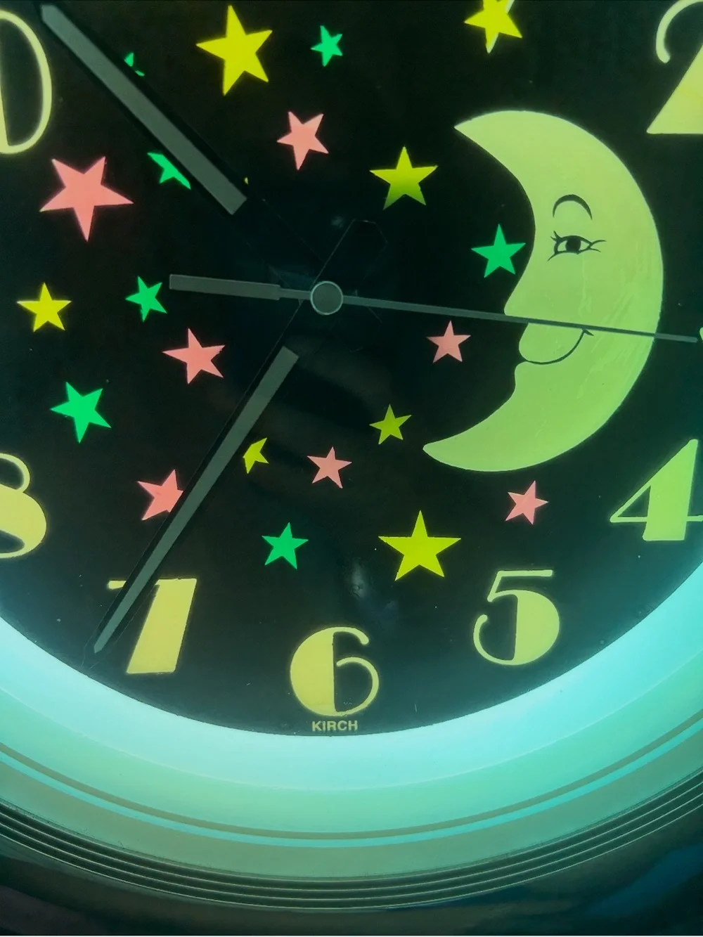 Vintage Kirch Celestial Moon Wall Clock Lights Up Works